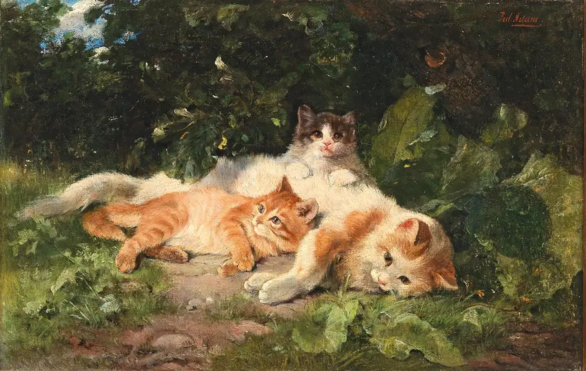Cat with her Kittens by Julius Adam the elder